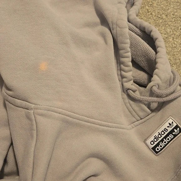 Womens Adidas Lavender Crop Top Hoodie Sweatshirt Size Medium - Picture 5 of 5